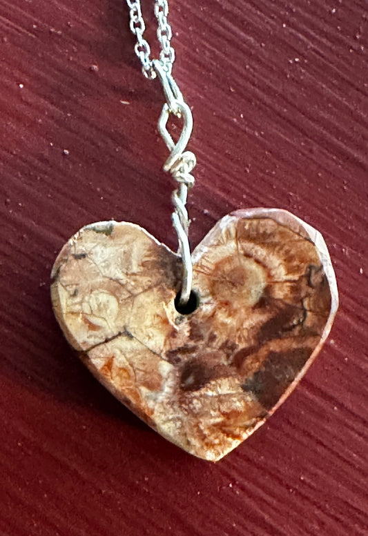 Desert Rose  Rhyolite heart necklace