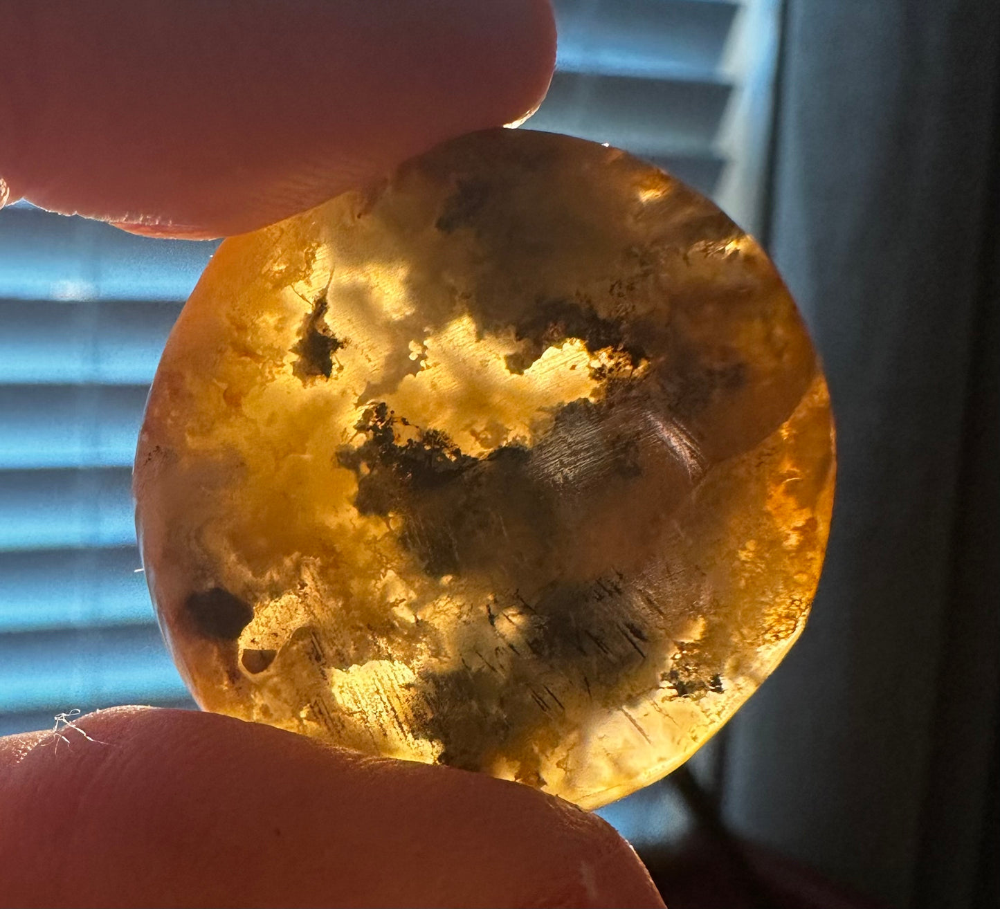 Moss agate cabochon