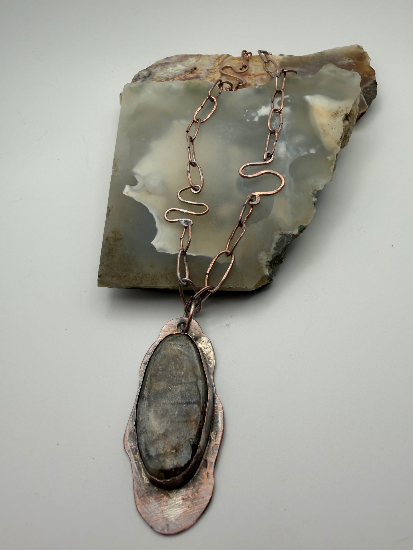 Moss agate necklace original design
