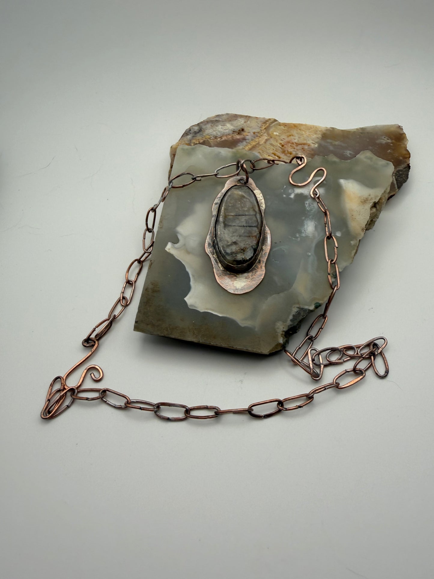 Moss agate necklace original design