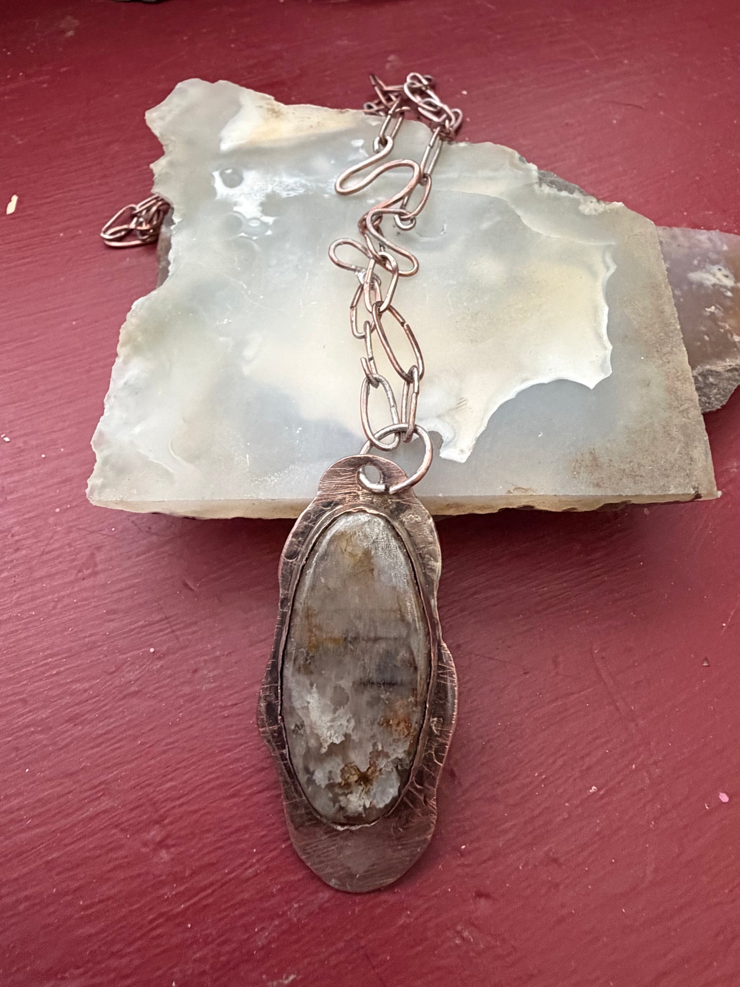 Moss agate necklace original design