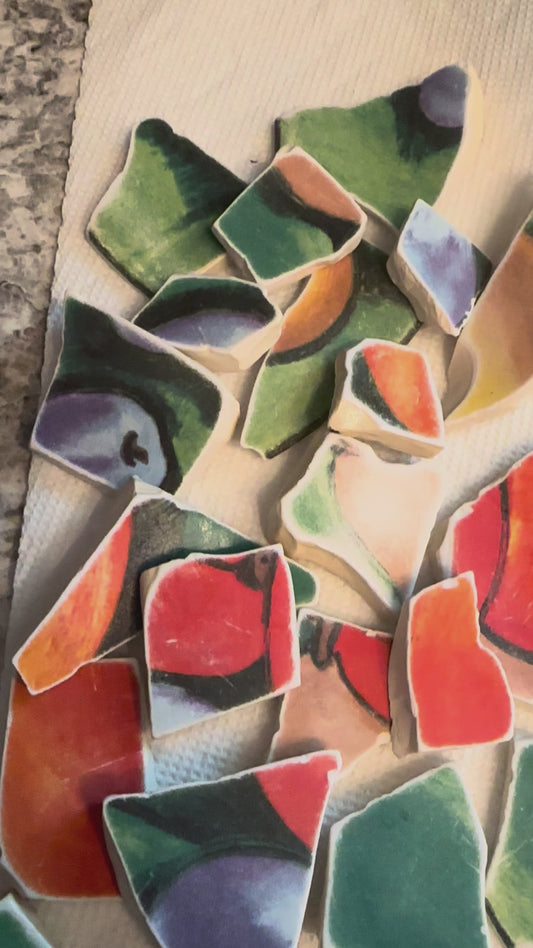 Tumbled pottery pieces