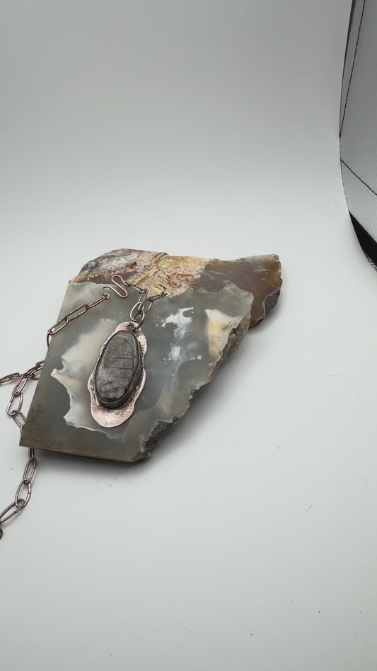 Moss agate necklace original design